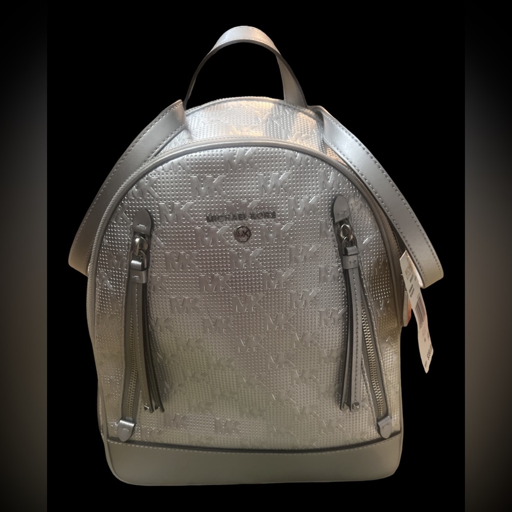 NWT Michael Kors medium size silver backpack NWT